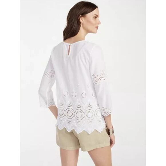 Tommy Bahama Crochet Eyelet Cercle‎ Eyelet Tunic Top White Size Small - Picture 2 of 9